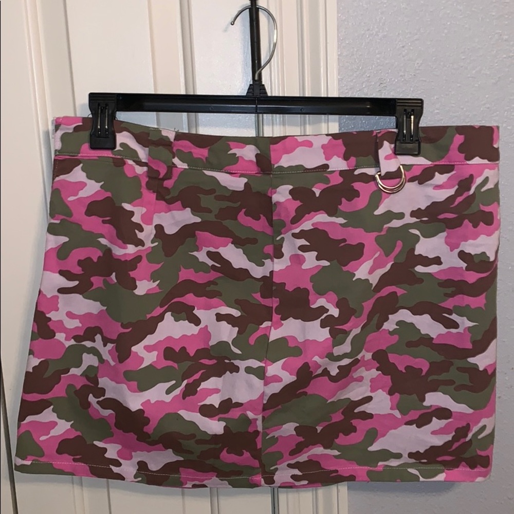 camouflage pink mini skirt